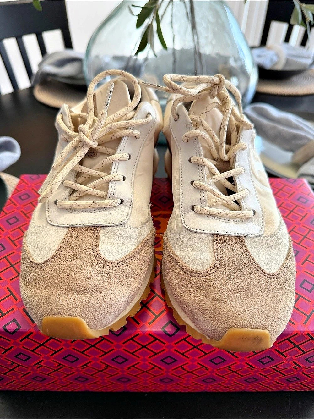 Tory Burch Good Luck Trainer Sneakers Beige